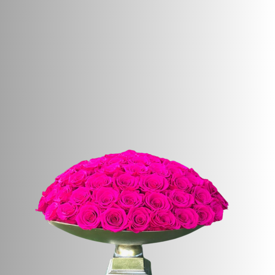 100 STEM FOREVER ROSE BOWL - PRESERVED ROSES