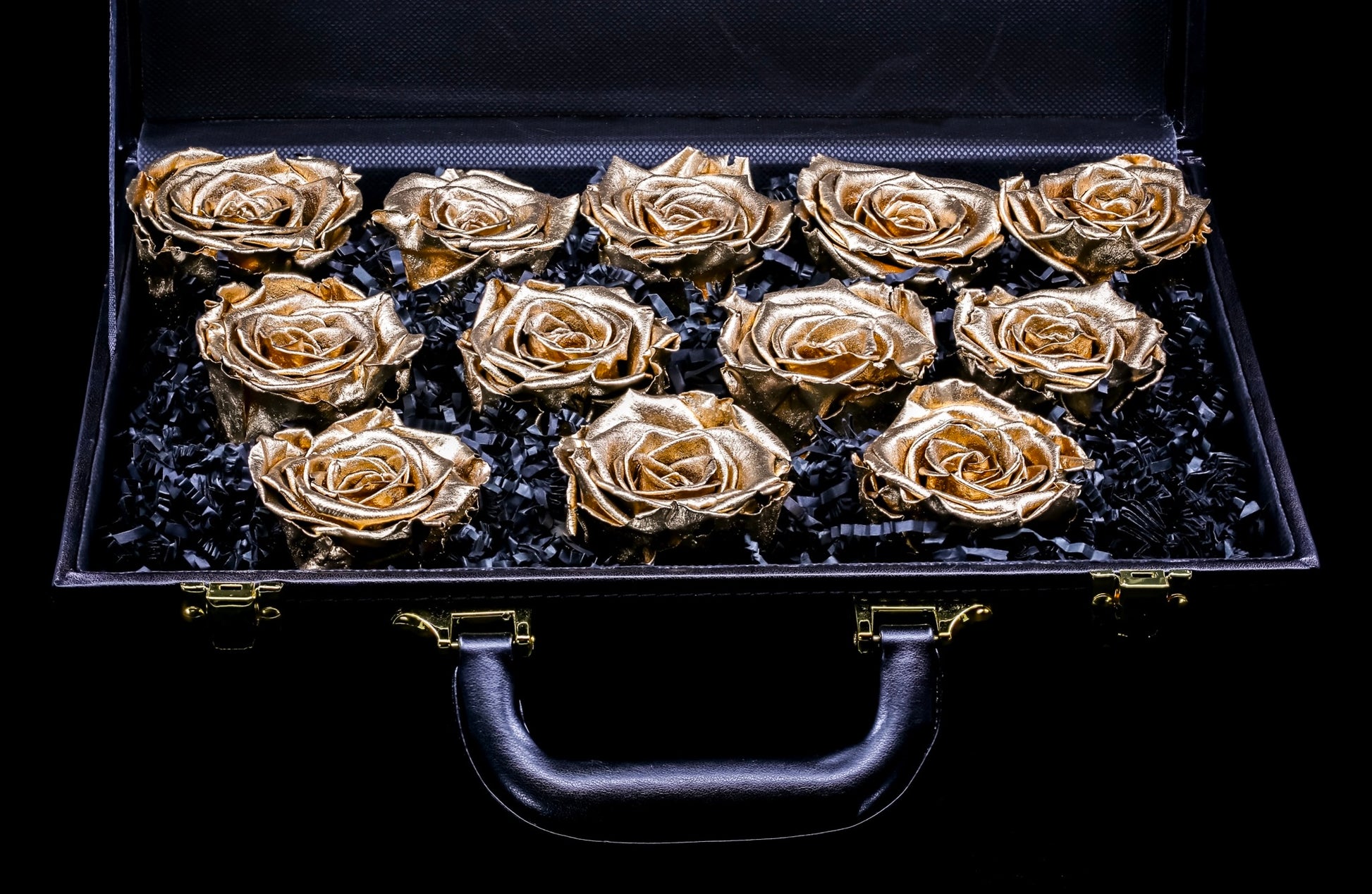 DRINK CHAMPS 12 Gold Rose Briefcase Oh My Garden, What The Flower