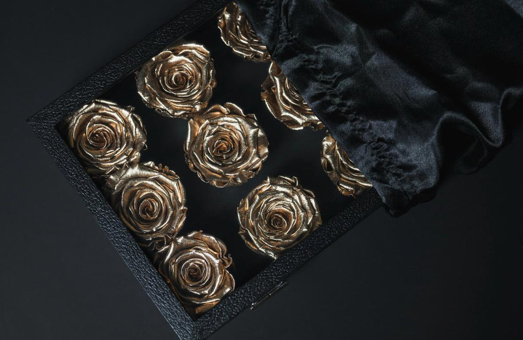 Glass Top Floral Box - PRESERVED ROSES