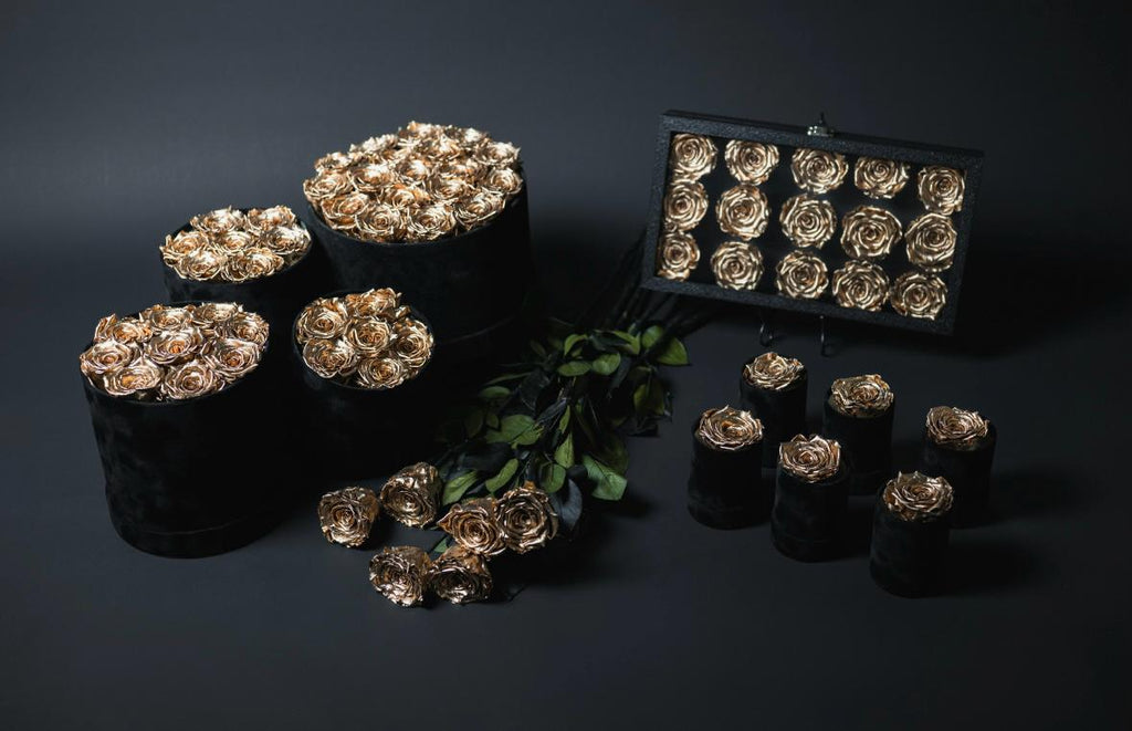 Glass Top Floral Box - PRESERVED ROSES