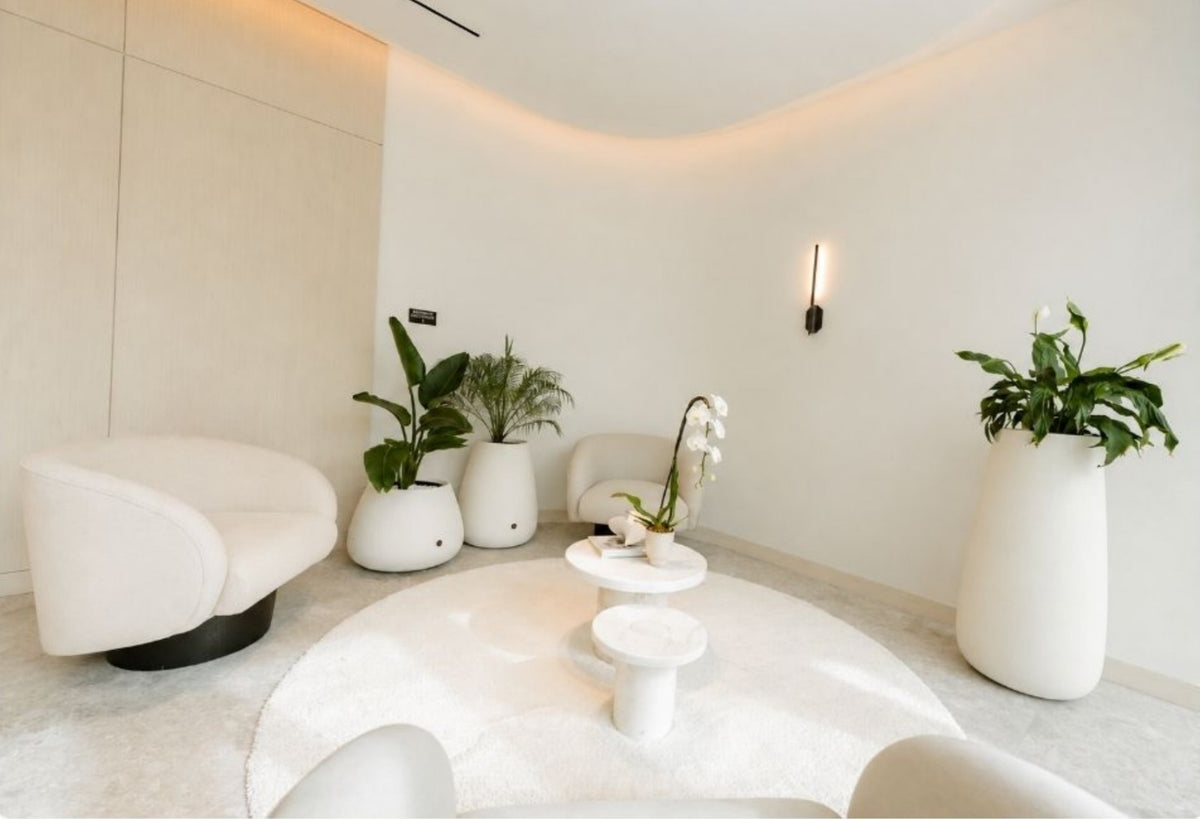 LOUNGE PLANTING / WHITE VESSELS / ORCHID DETAIL