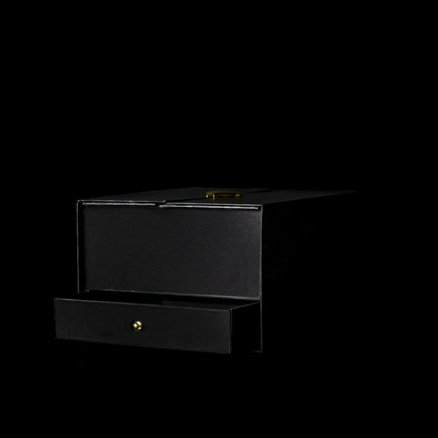 Heart Lock Forever Rose Box with Gift Drawer - Black & White