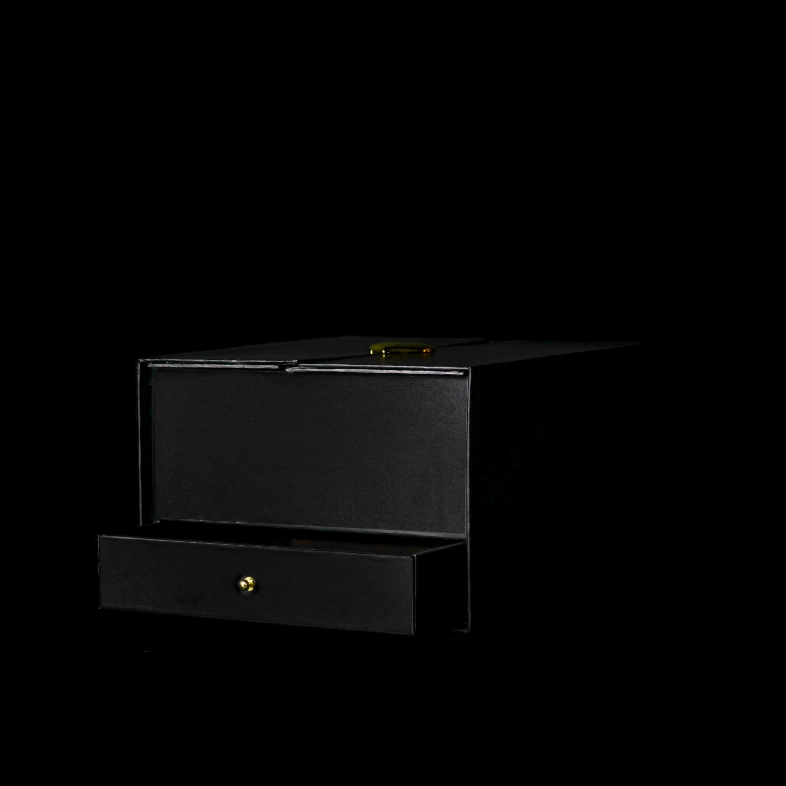 Heart Lock Forever Rose Box with Gift Drawer - Black & White