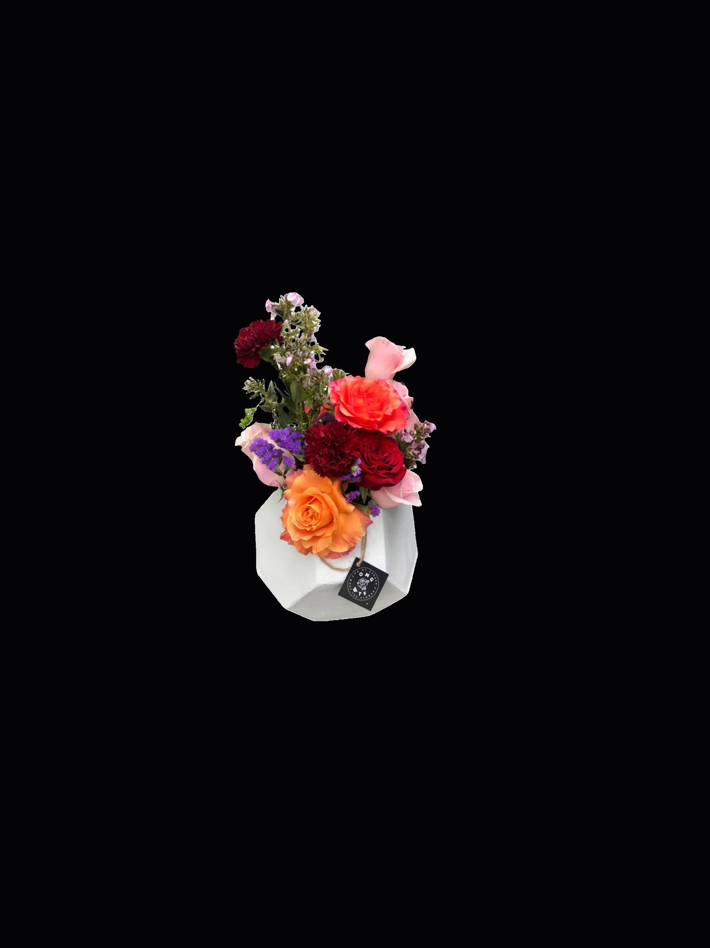 White Vase, Fresh Cut Flowers